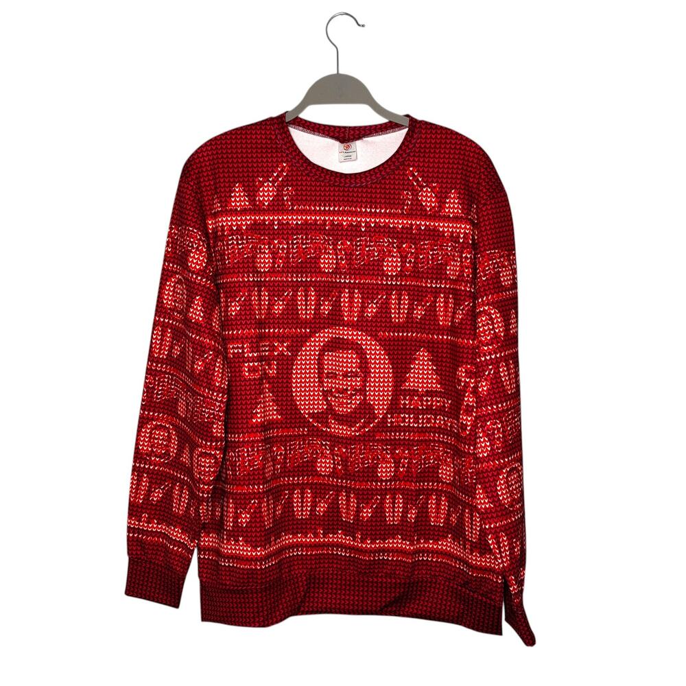 FPS Apparel Men's Ugly Christmas Sweatershirt FLEX ON Funny Red Size Large